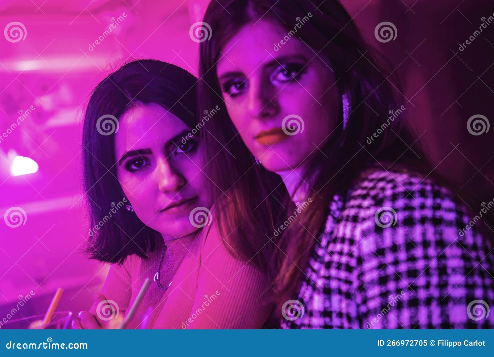 Couple Friends Girl In Nightclub Stock Image Image Of Happy