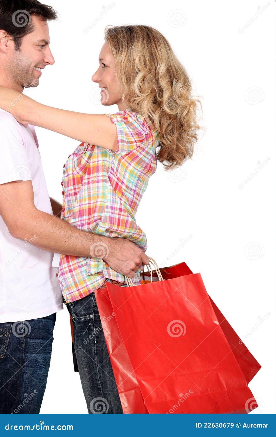 Couple with shopping bags stock image. Image of couple 22630679