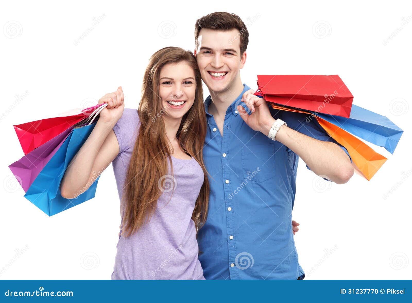 Couple With Shopping Bags Stock Photo Image 31237770