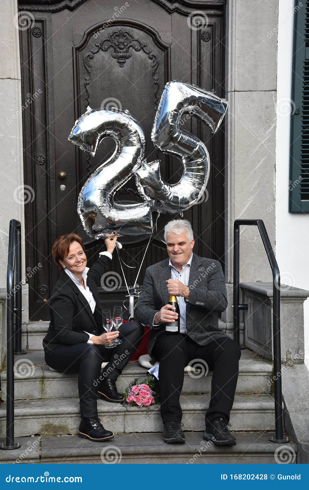 Couple Celebrates 25th Marriage Anniversary Stock Photo - Image of ...