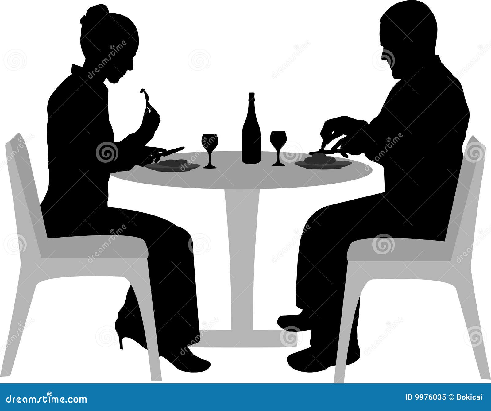 people dining silhouette