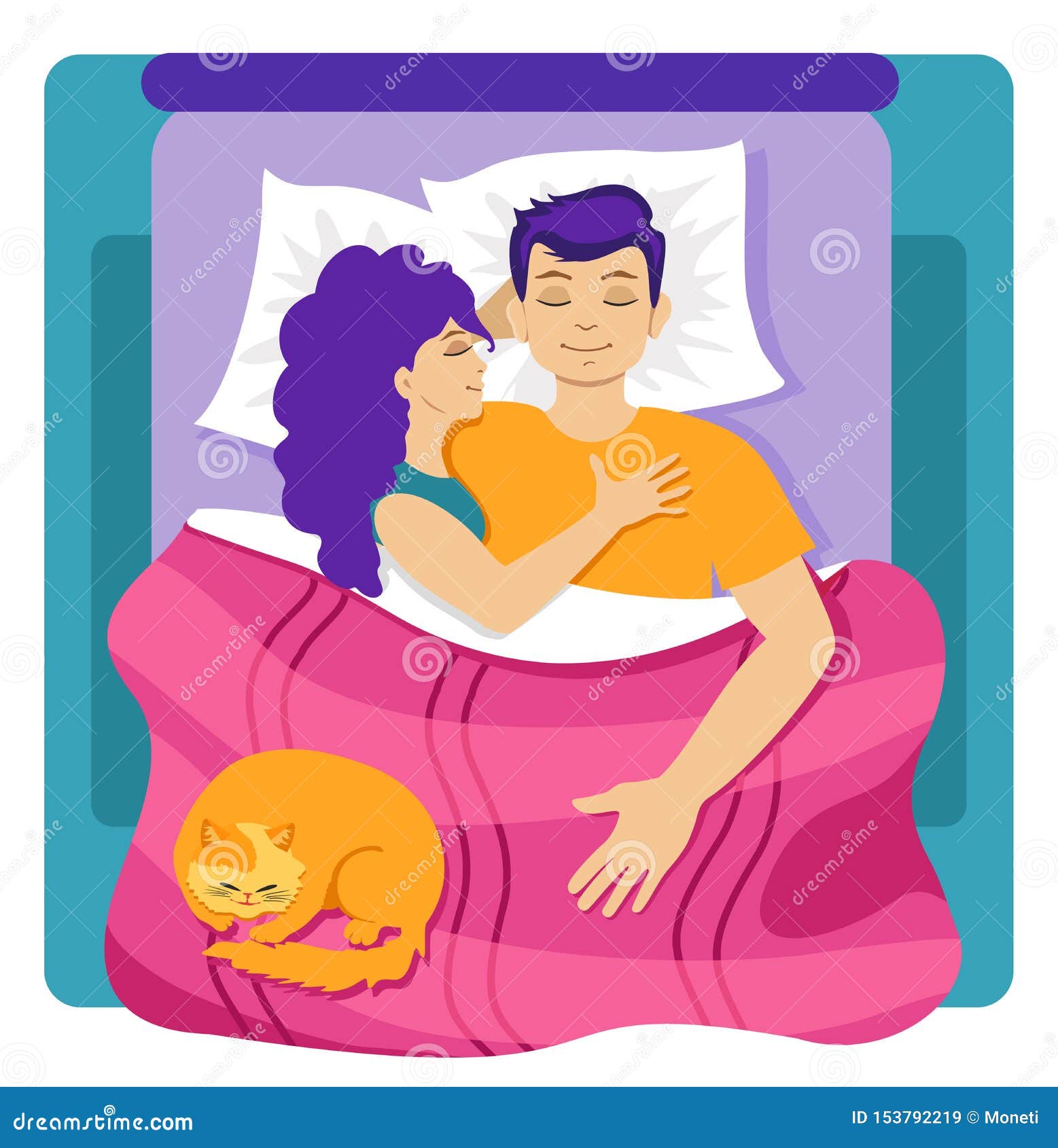 Couple Sleeping in Bed. Love in the Bedroom Stock Illustration - Illustration of love, bedroom: 153792219 Couple Sleeping in Bed. Love in the Bedroom Stock Illustration - Illustration of love, bedroom: 153792219