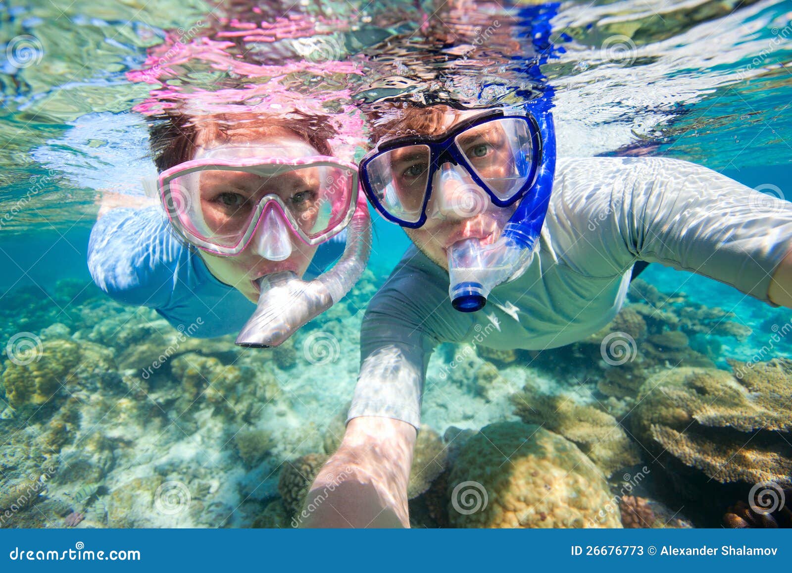 Couple Snorkeling Stock Photos Image 26676773