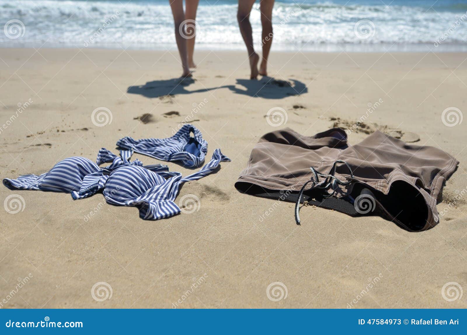 Couple Swim Naked Stock Photo Image