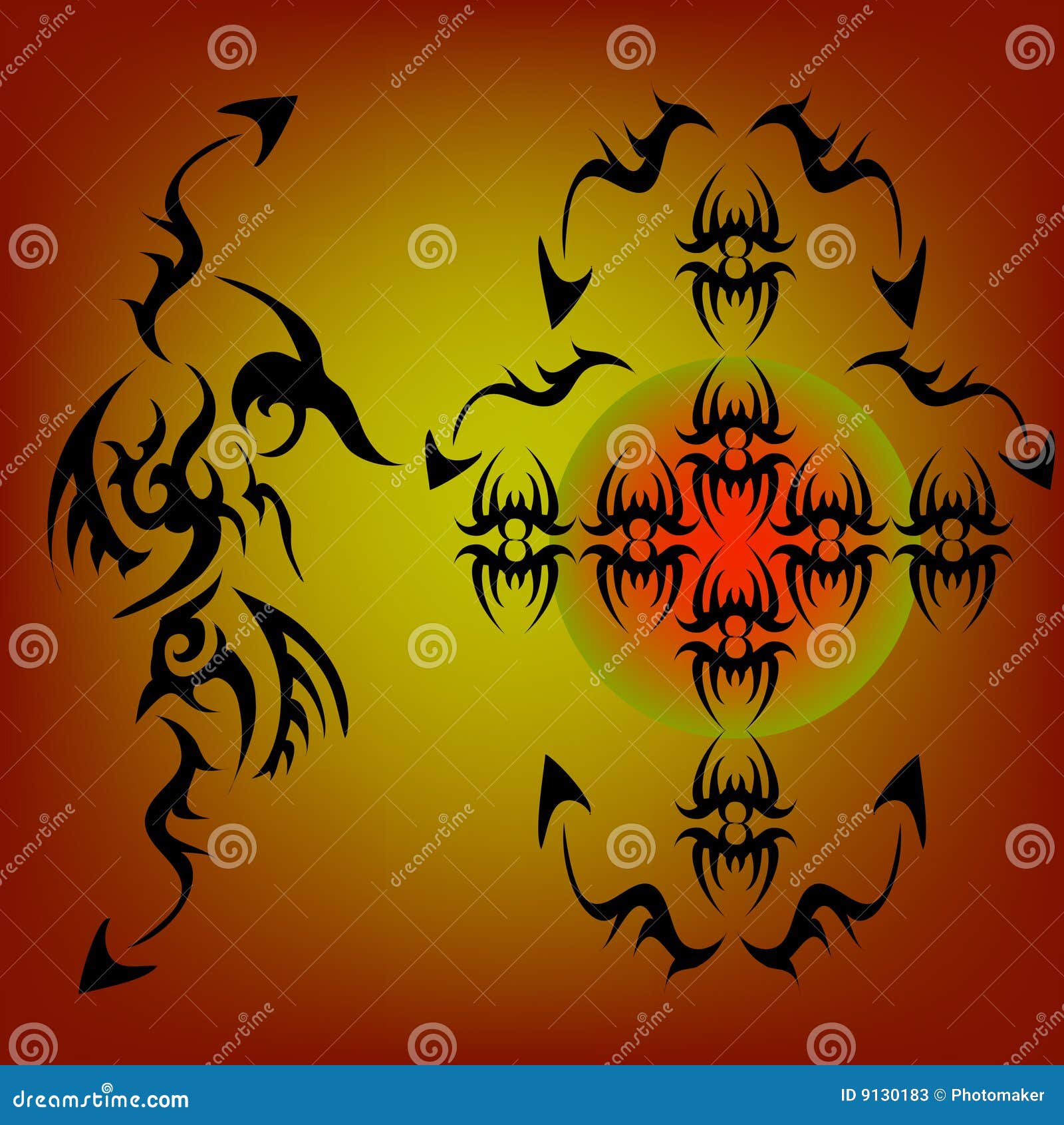 Couple of tattoos stock vector. Illustration of elegant 9130183