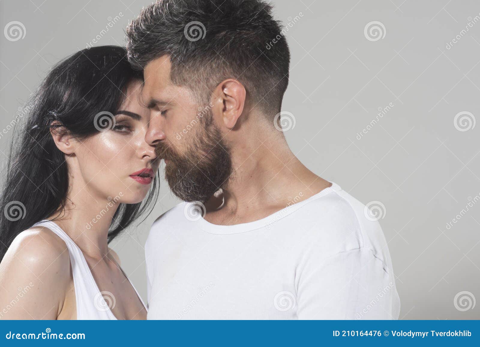 Couple In Tender Passion Closeup Each Other Of Lovely Pair True Love
