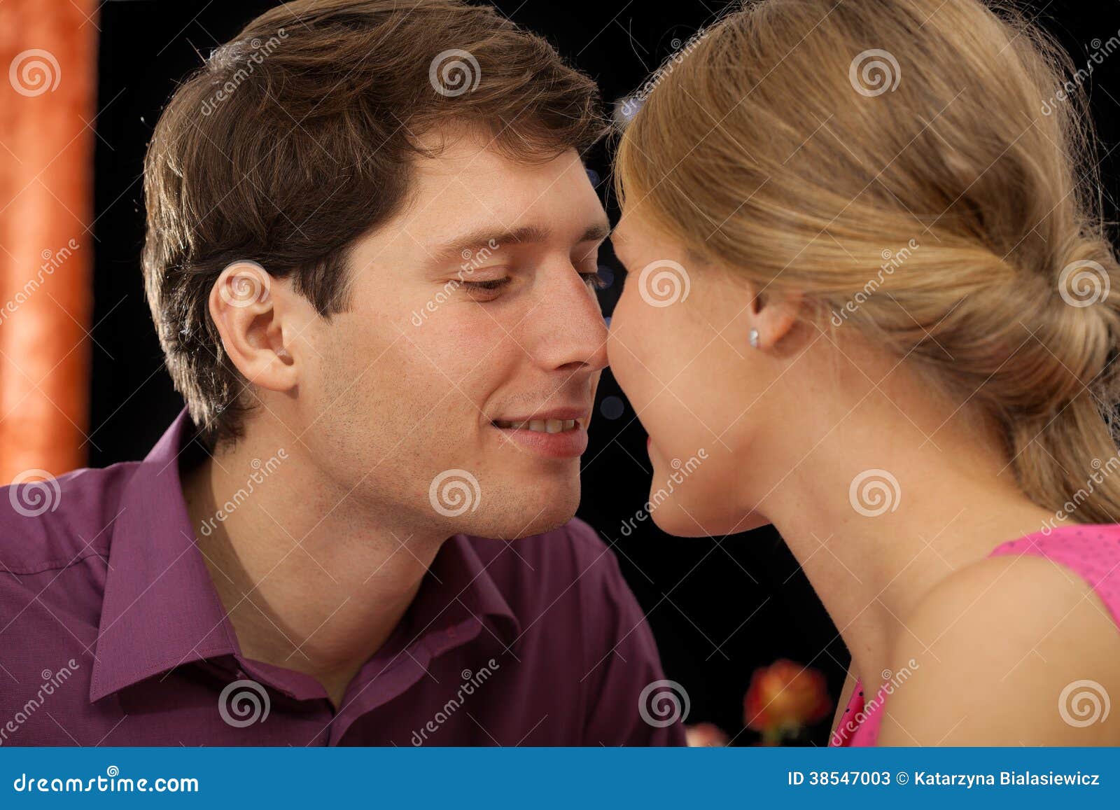Couple about to kiss stock image. Image of hair, blonde 38547003