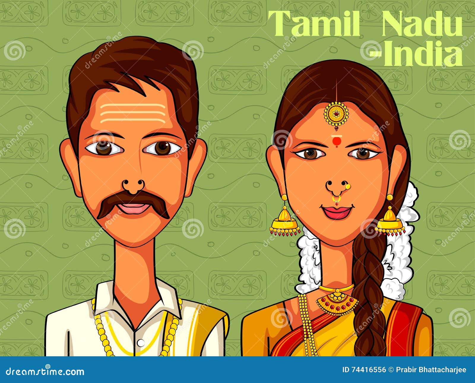 Couple in Traditional Costume of Tamil ...