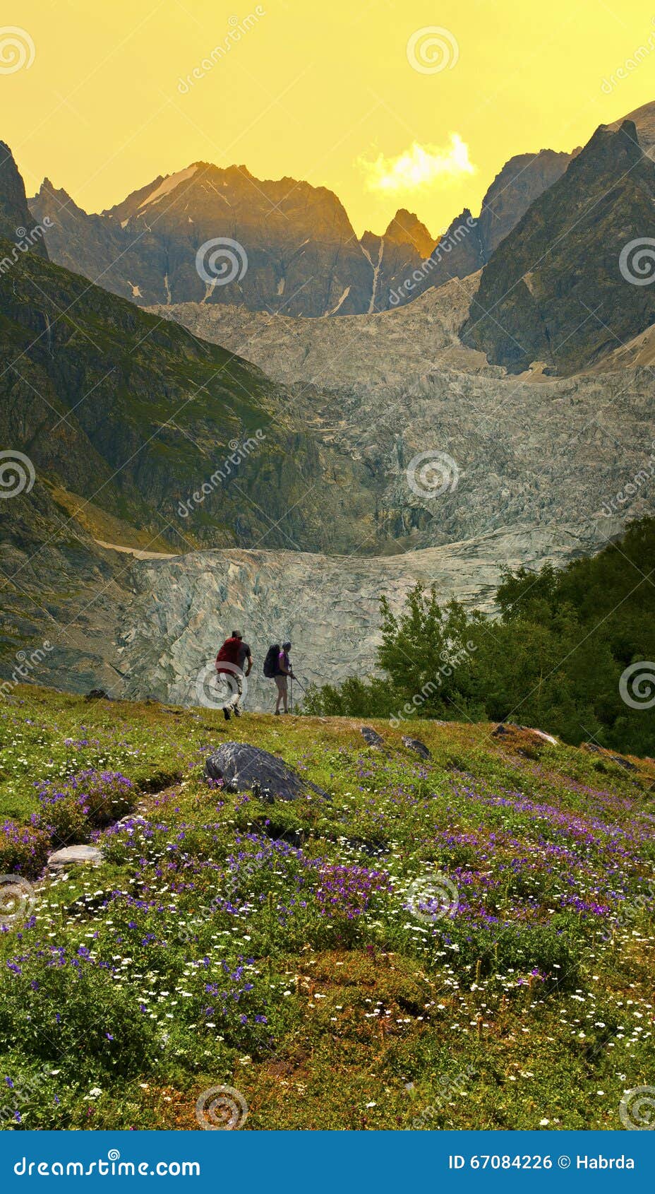 couple of travelers with backpacks