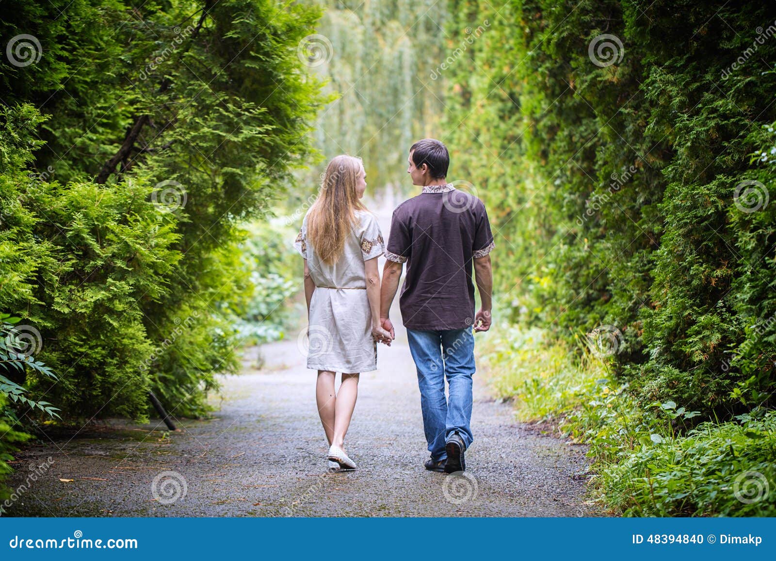 Couple walk hand park stock photo. Image of action, autumn 48394840