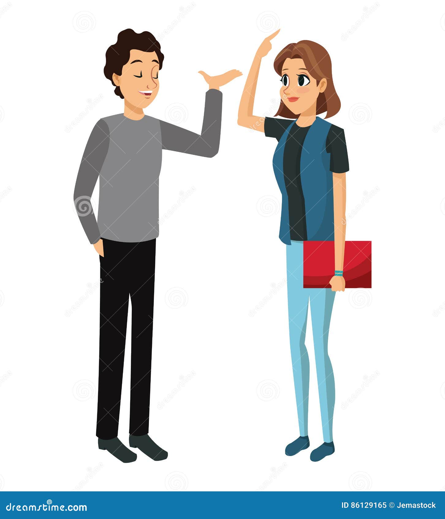 Couple Young Talking Communication Stock Vector - Illustration of ...