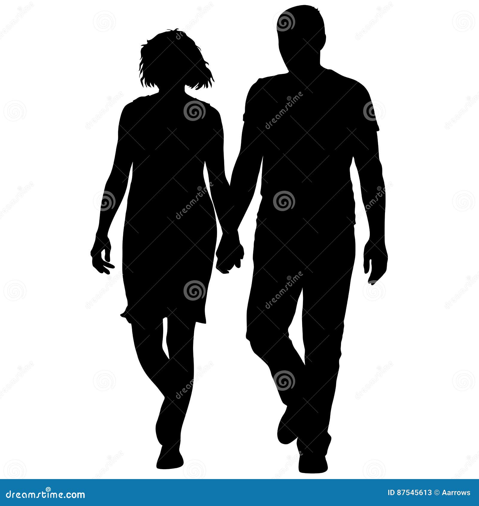 Couples Man And Woman Silhouettes On A White Background Vector