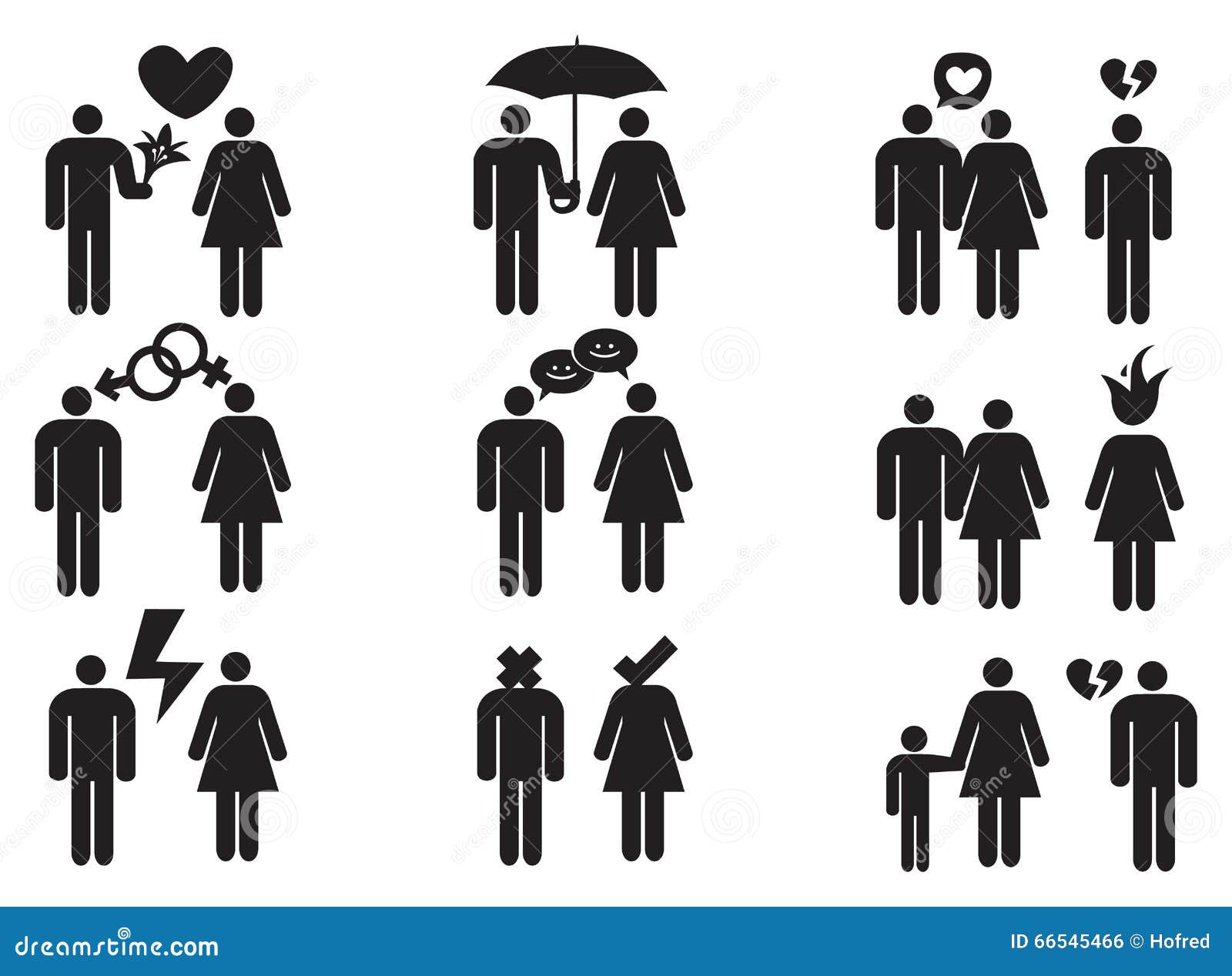 Couples and Relationships Vector Icon Set Stock Vector - Illustration ...