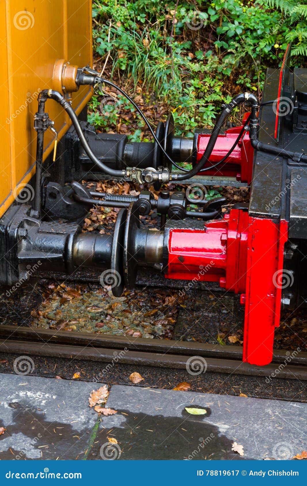 Coupling of Two Train Carriages Stock Image Image of narrow