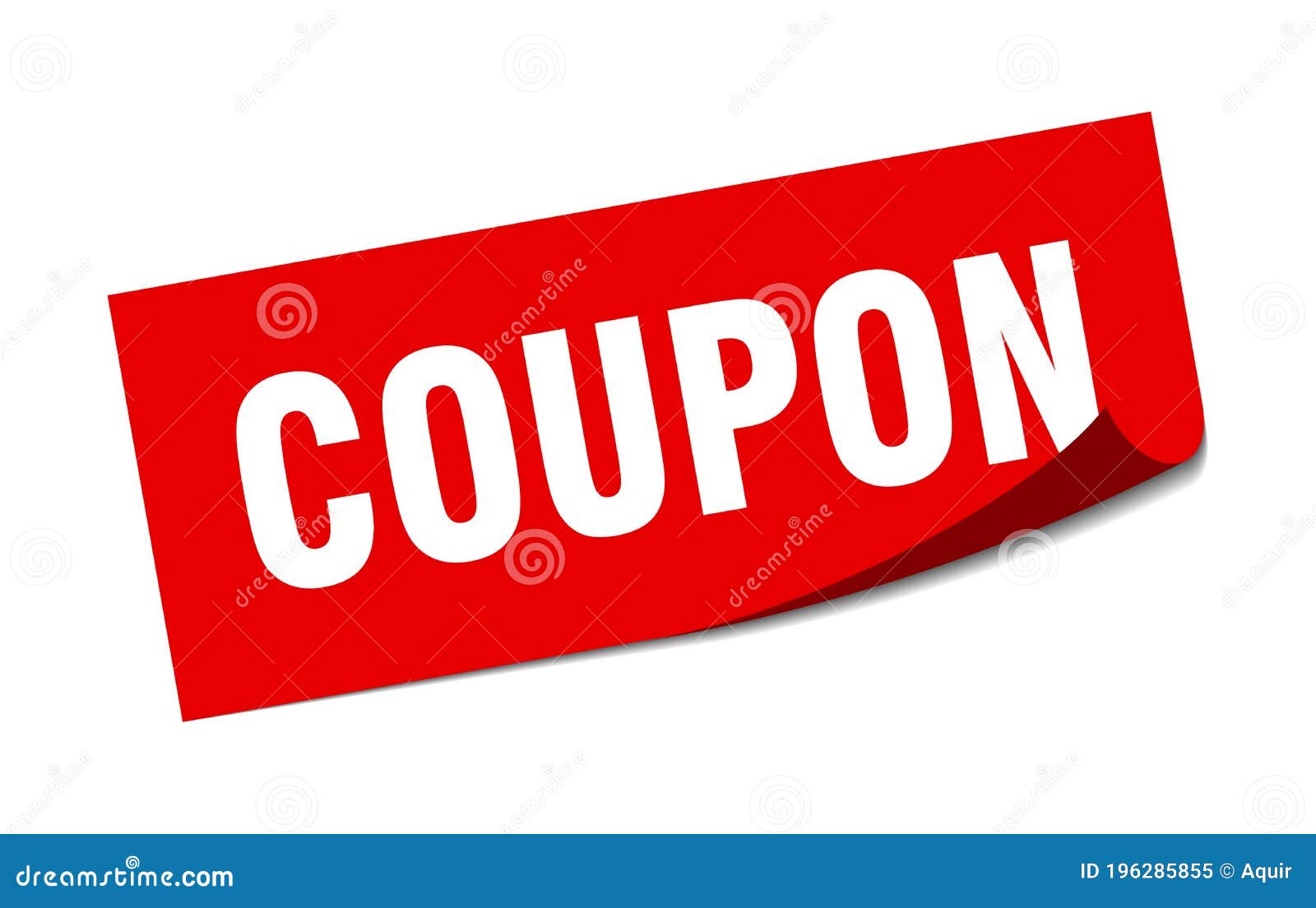 Coupon Sticker. Square Isolated Label Sign. Peeler Stock Vector