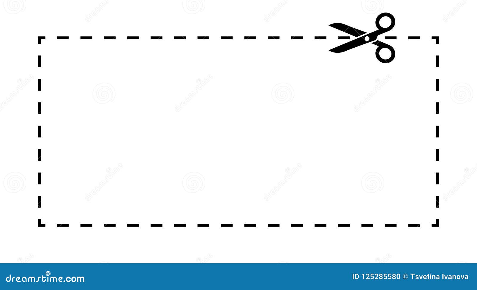 coupon template. dashed line with scissors black  label.