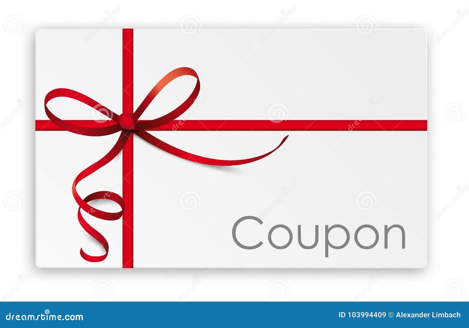 Coupon Thin Red Ribbon stock vector. Illustration of chit - 103994409