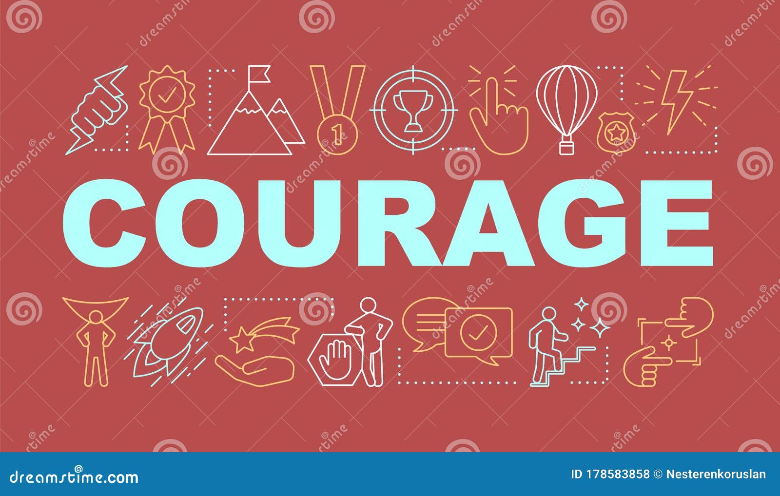 Courage Word Concepts Banner Stock Vector - Illustration of concept ...