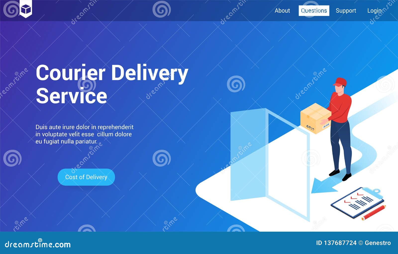 courier delivery 3d template