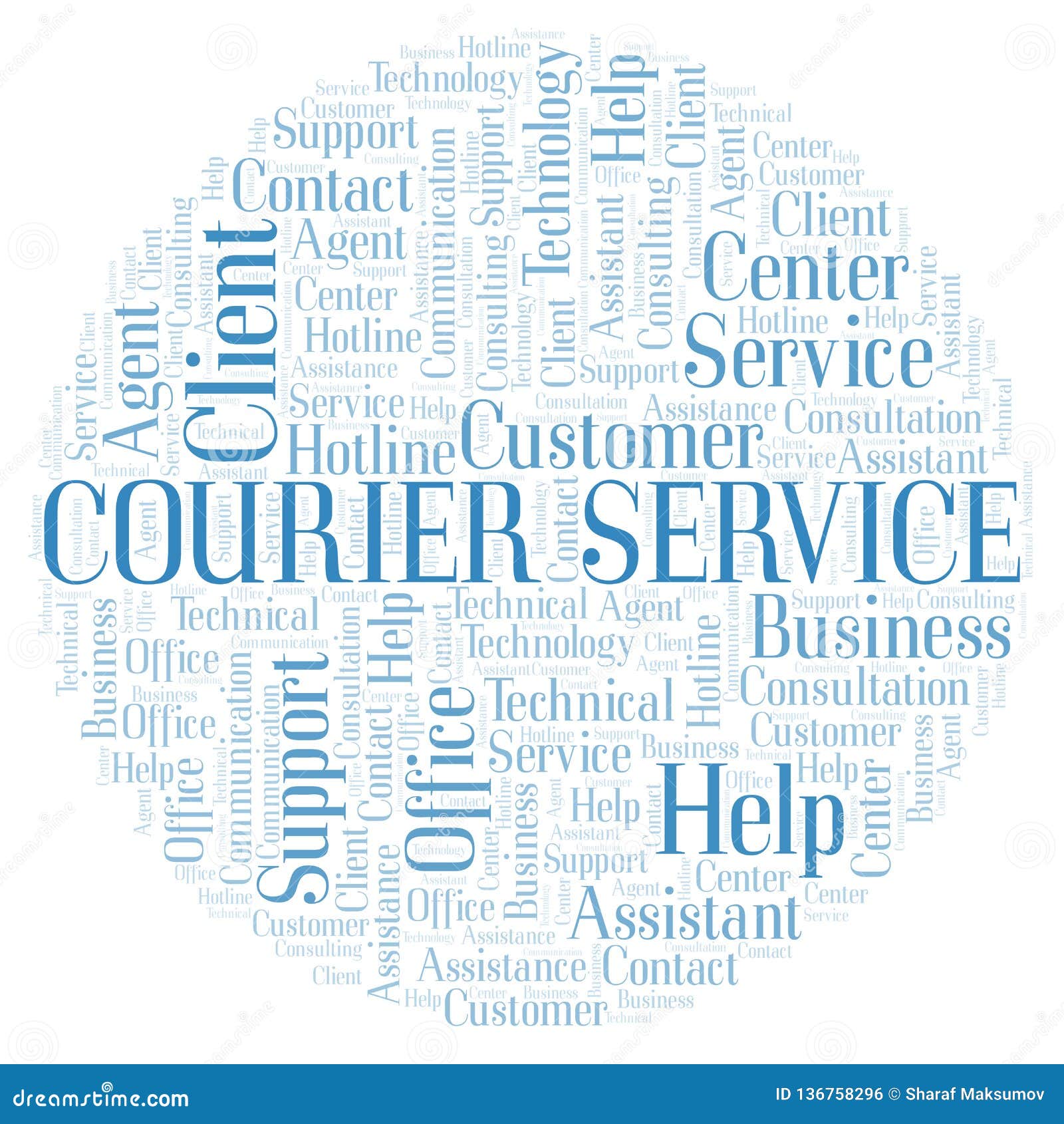 Courier Service word cloud stock illustration. Illustration of bright
