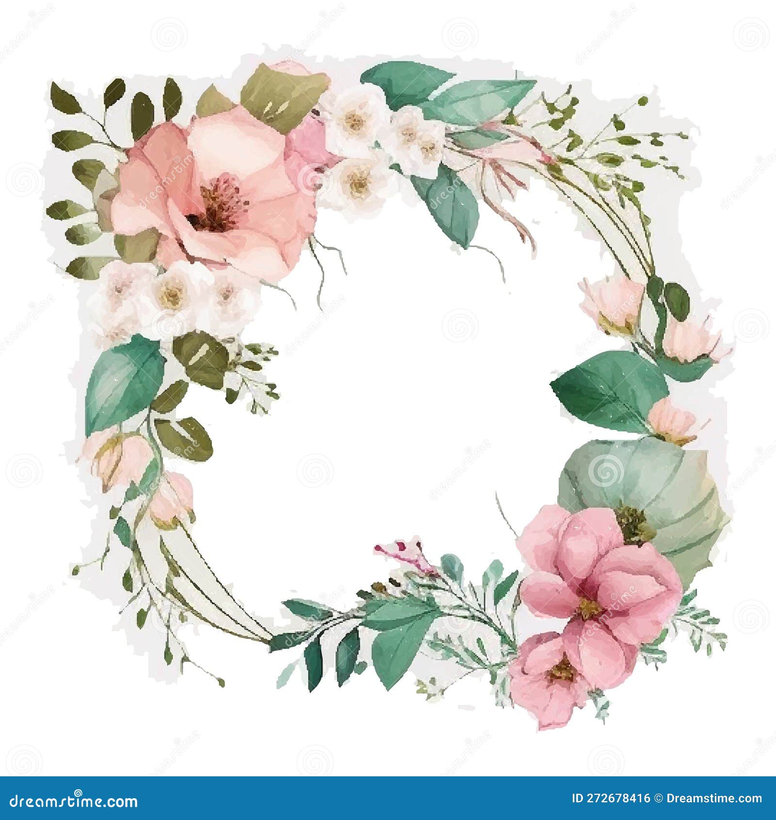 illustration de couronne de fleurs pour un cadre décoratif. beau