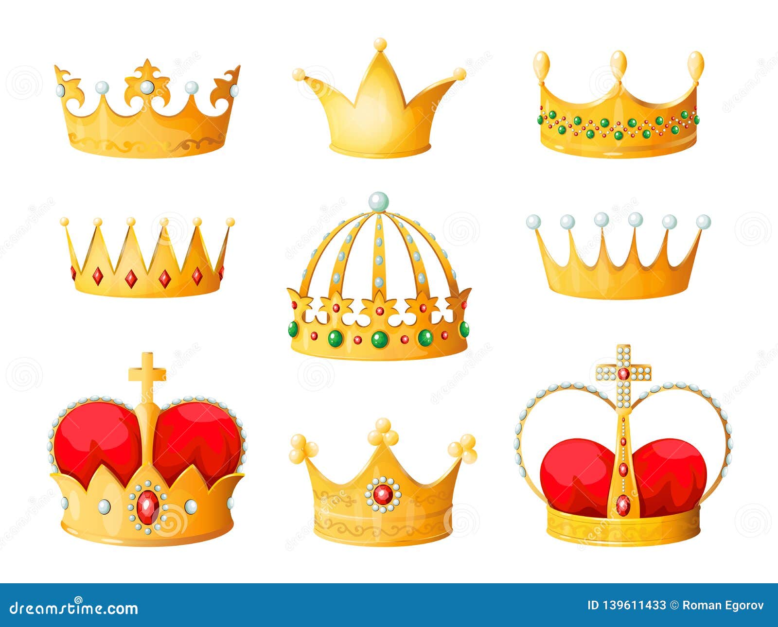 reine diadème couronne dessin animé illustration vectorielle