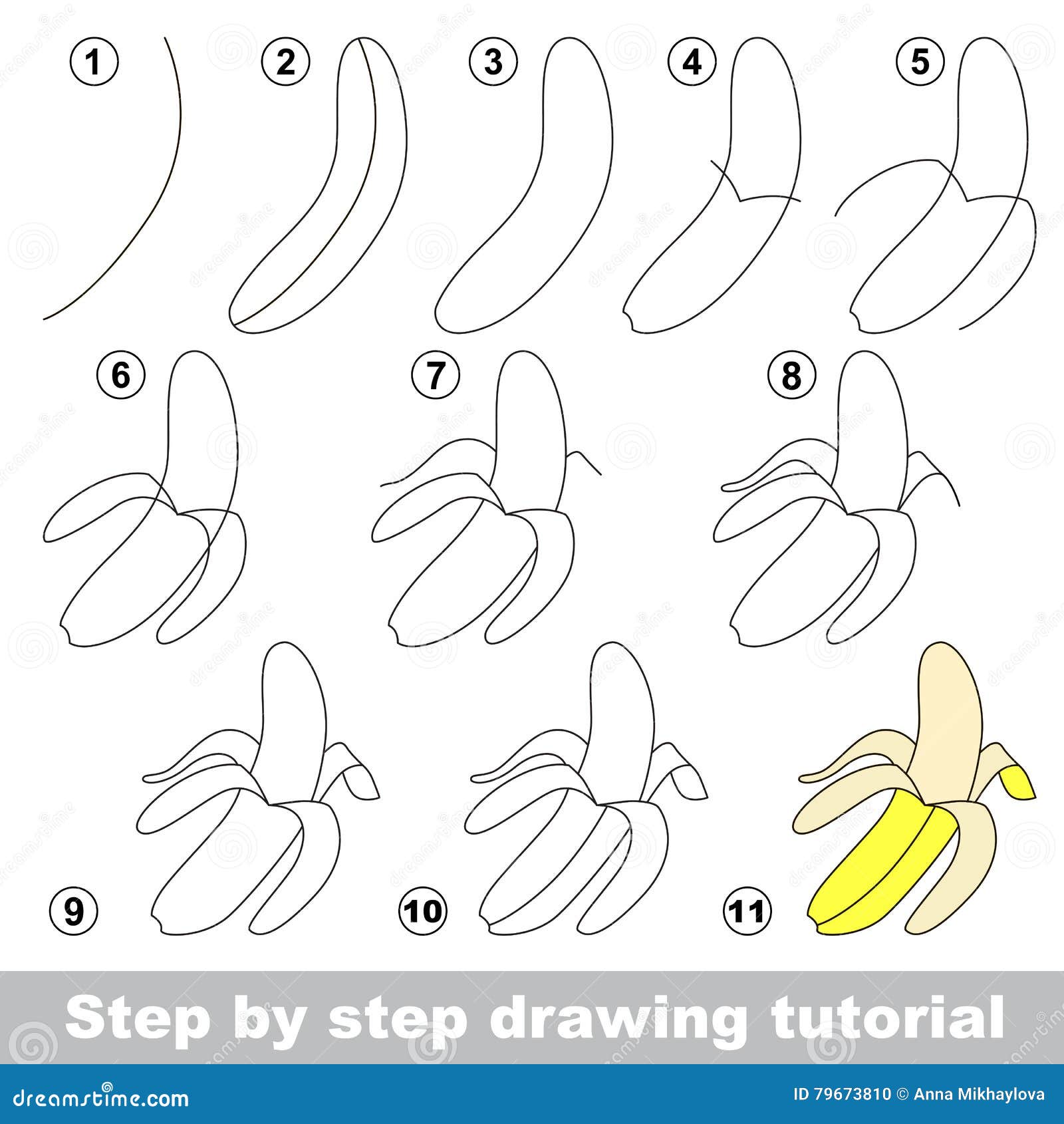 Cours De Dessin Banane Illustration De Vecteur Illustration