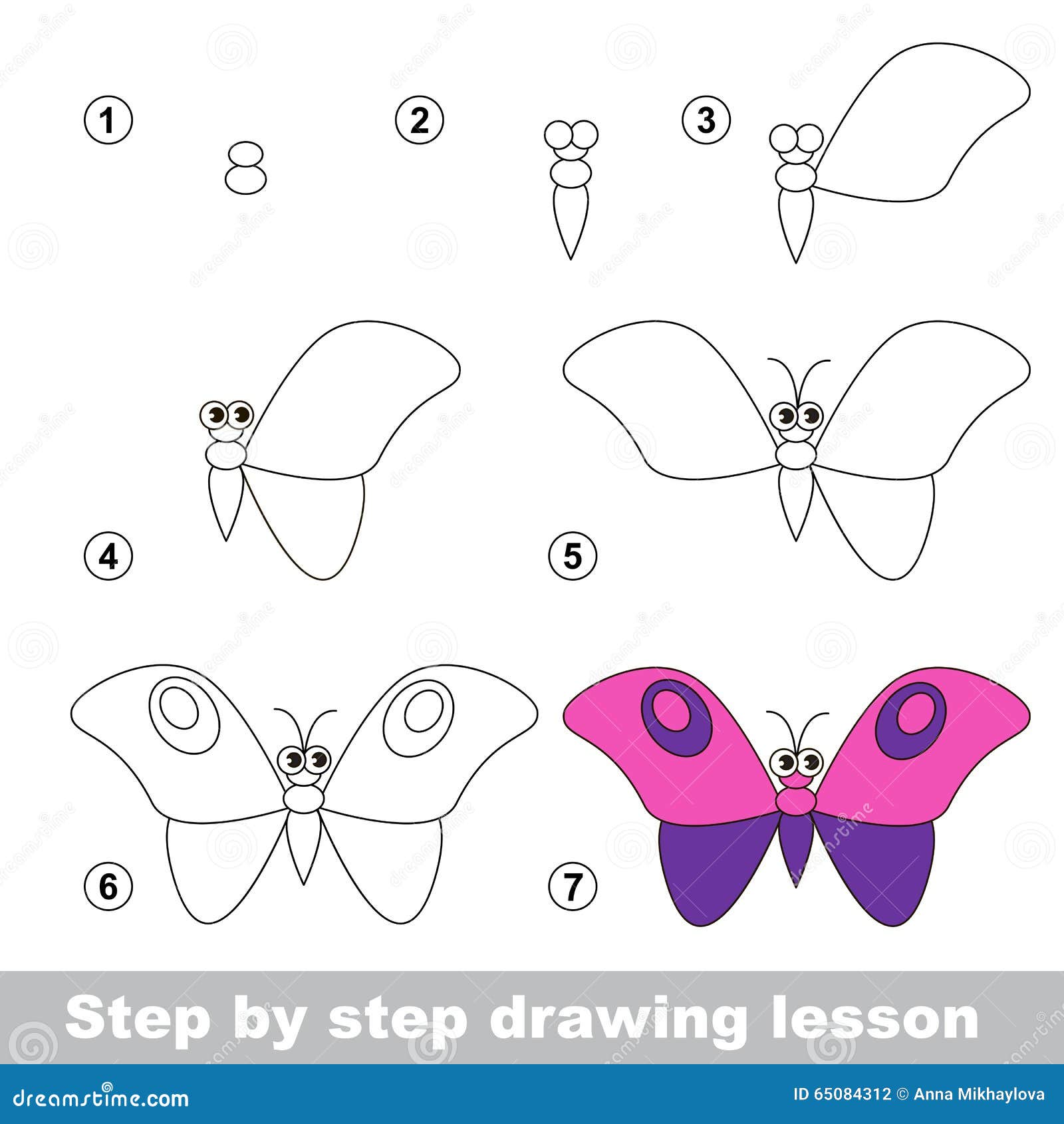 Cours De Dessin  Comment Dessiner Un Papillon  Illustration 