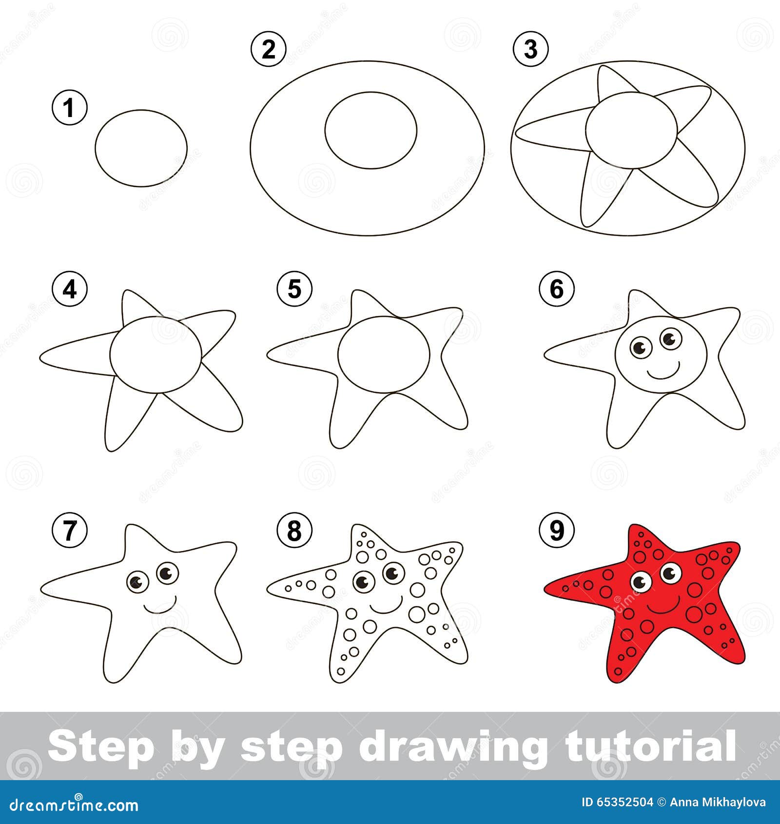 Comment Dessiner Une étoile De Mer Cours De Dessin Comment Dessiner Une étoile De Mer Illustration de Vecteur - Illustration du enfant, coque: 65352504