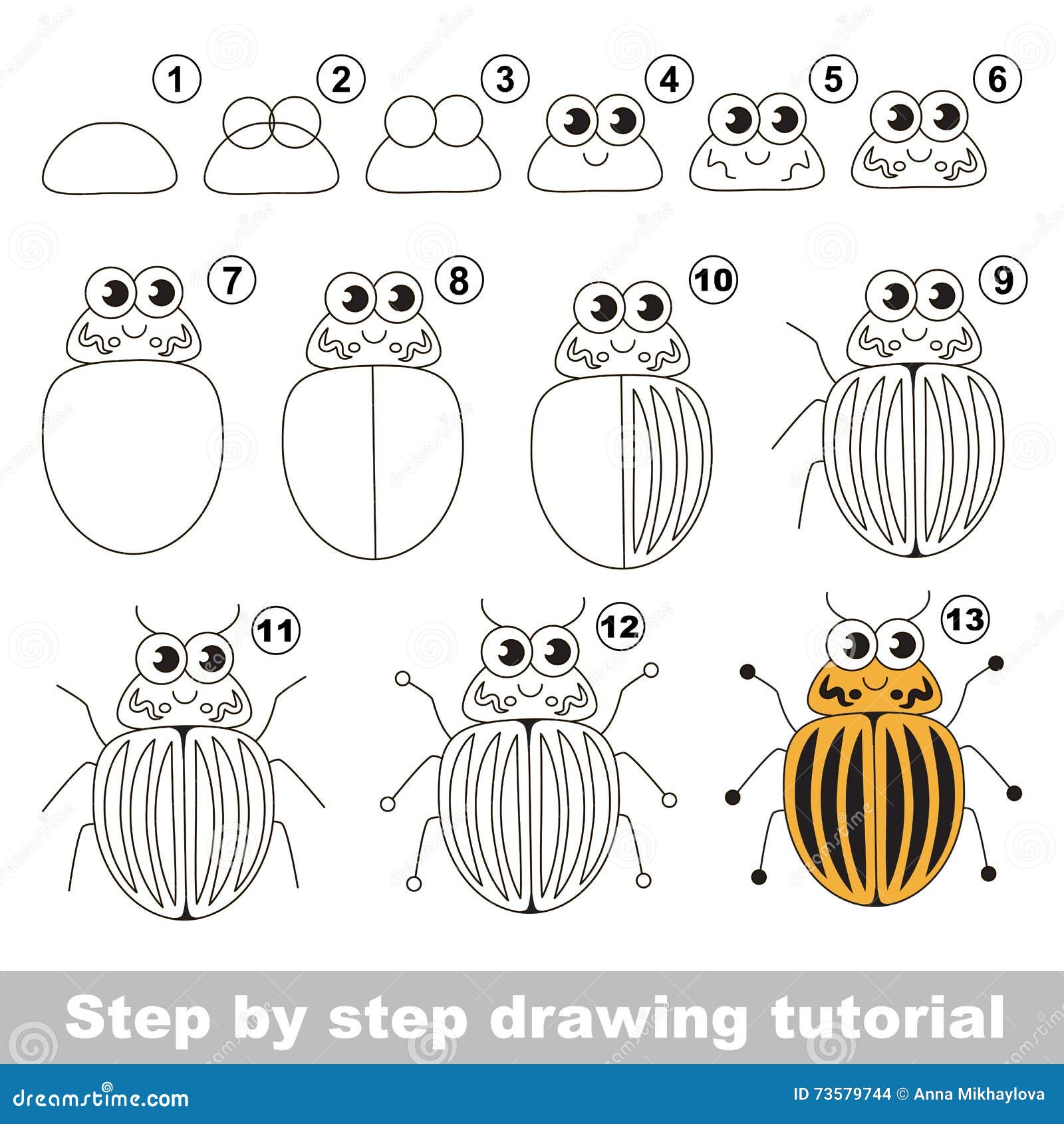 Cours De Dessin L Insecte Du Colorado Illustration Stock Illustration Du Educatif Feuille