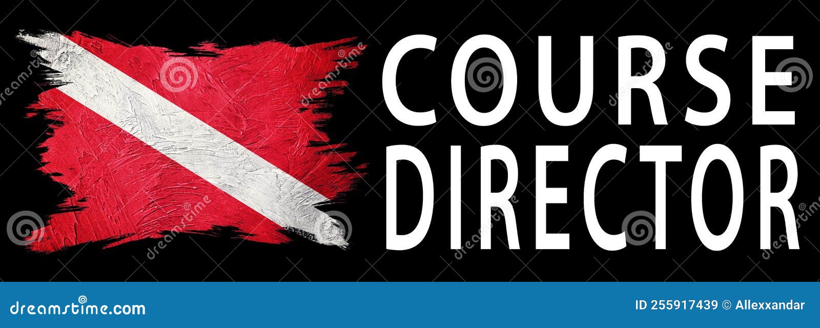 Course Director, Diver Down Flag, Scuba Flag Stock Illustration