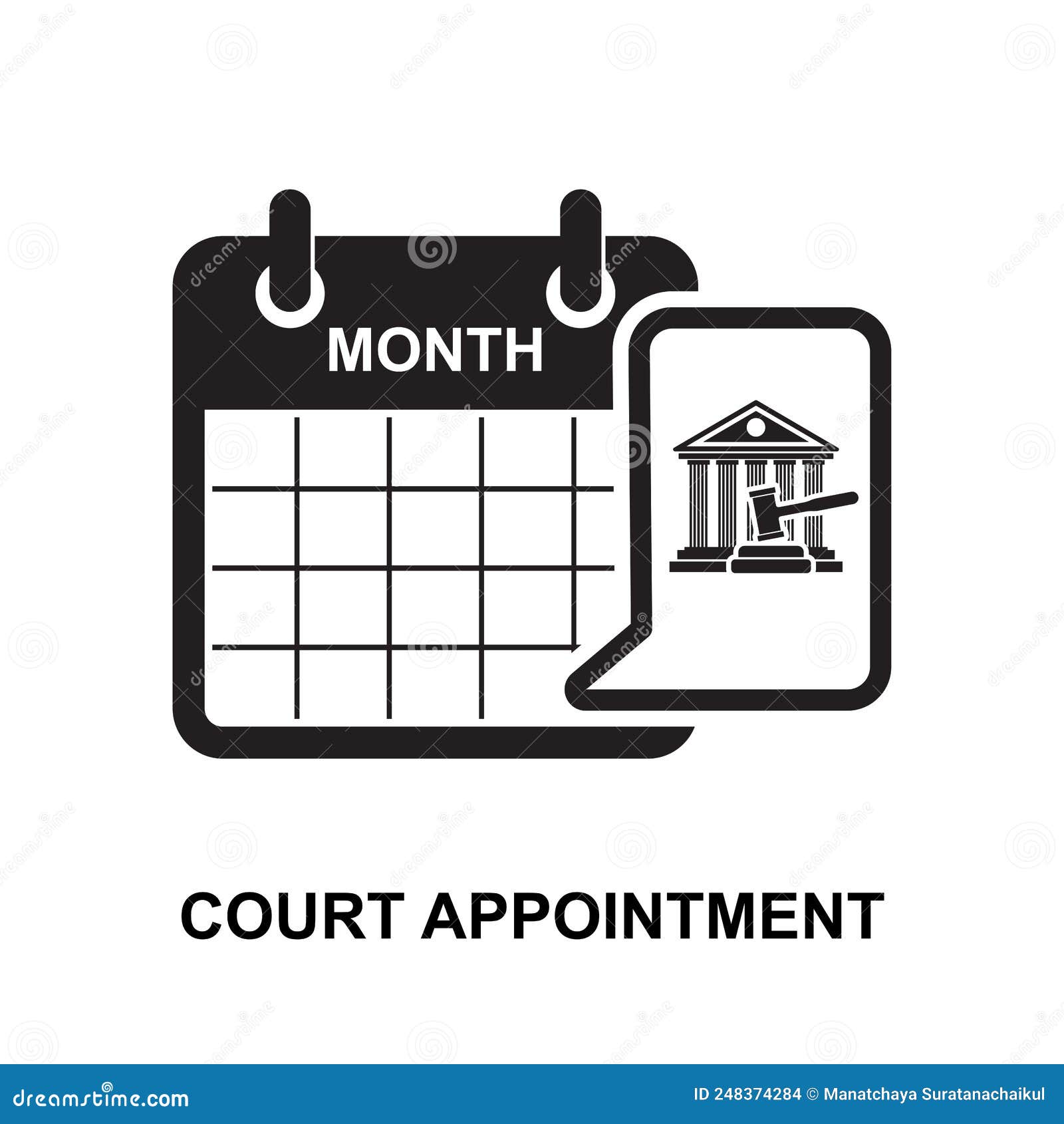 Court Appointment Icon Isolated on White Background Stock Vector Illustration of justice