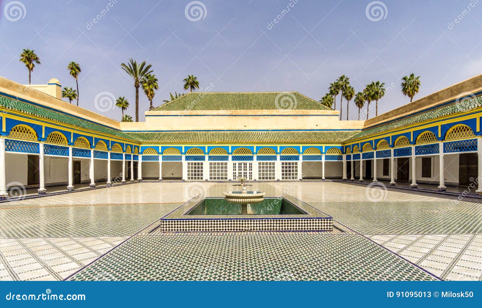 courtyard of the bahia palace in marrakesh - morocco