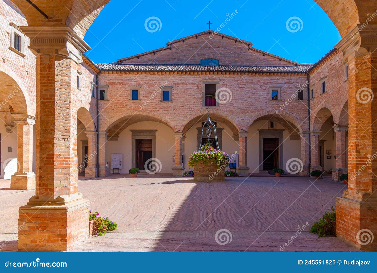courtyard of basilica of sant'ubaldo in gubbio, italy