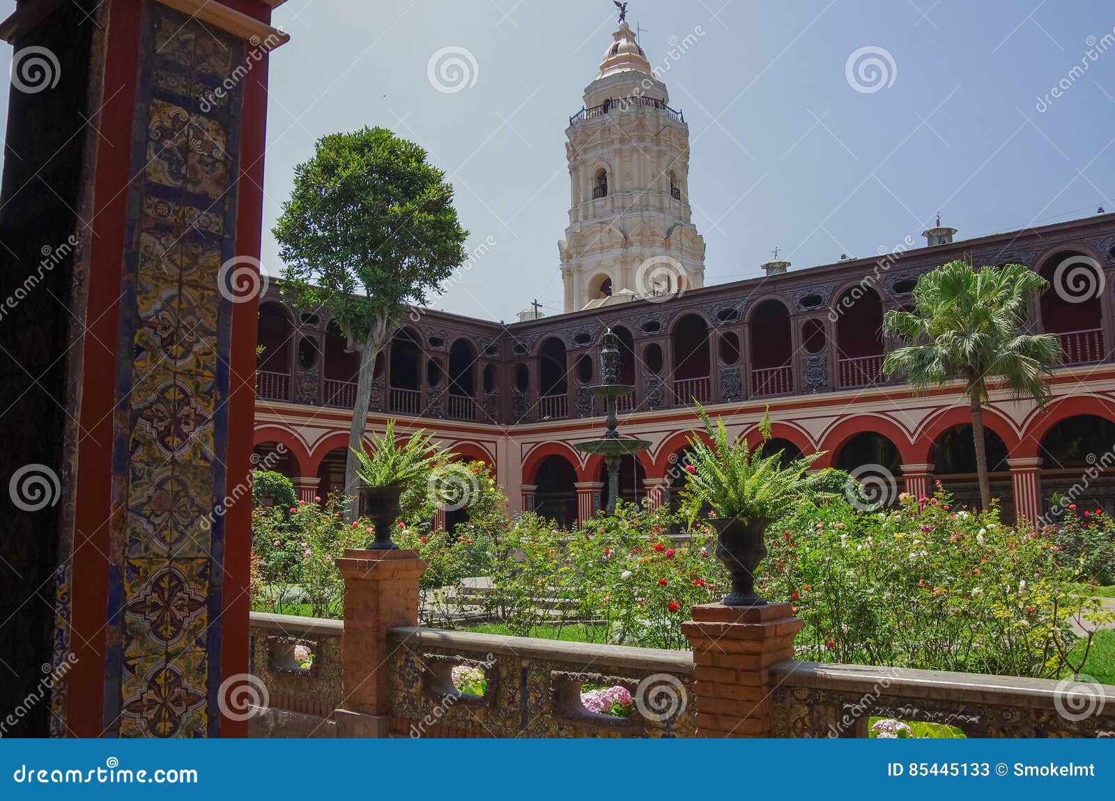 Courtyard In The Convento Santo Domingo In Lima Peru Editorial