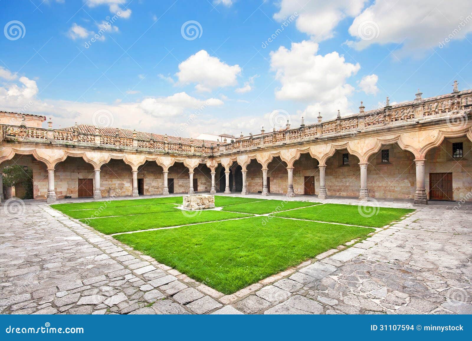 courtyard of famous university of salamanca, castilla leon, spain