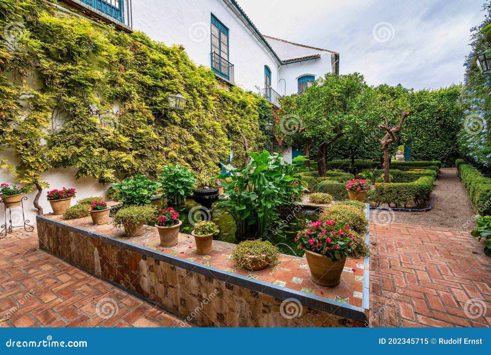 Courtyard Garden of Viana Palace in Cordoba, Andalusia, Spain Stock ...