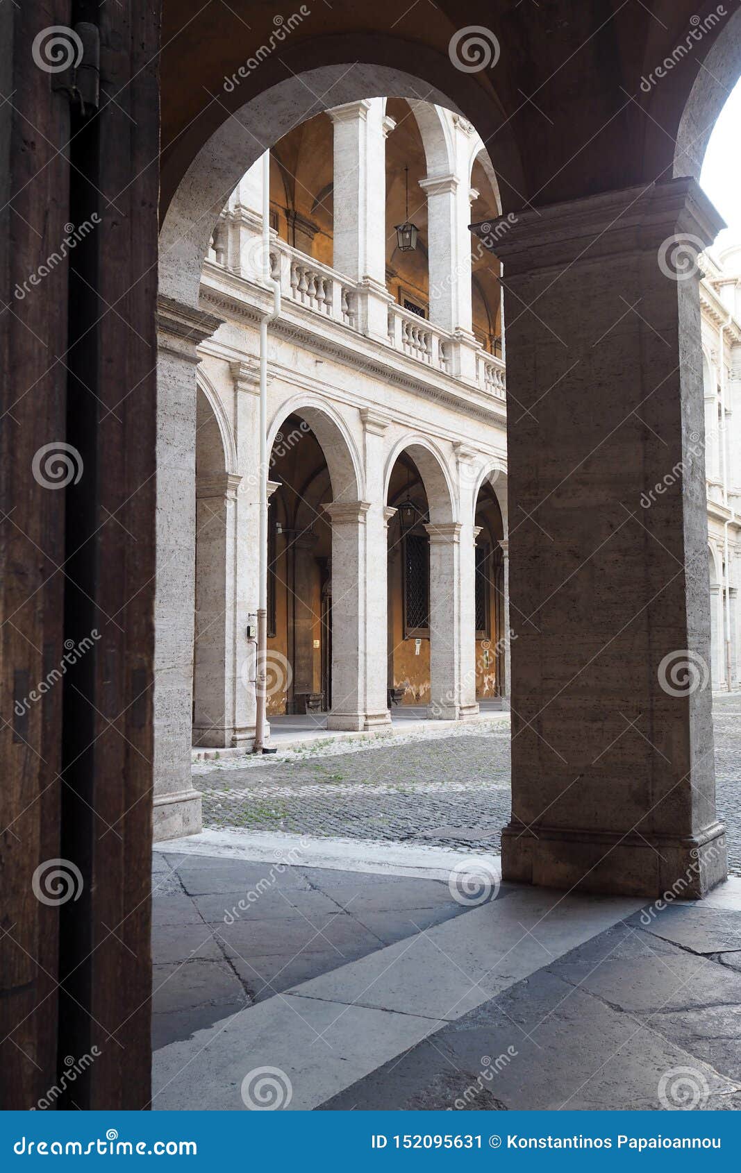 courtyard of giacomo della porta in rome, italy