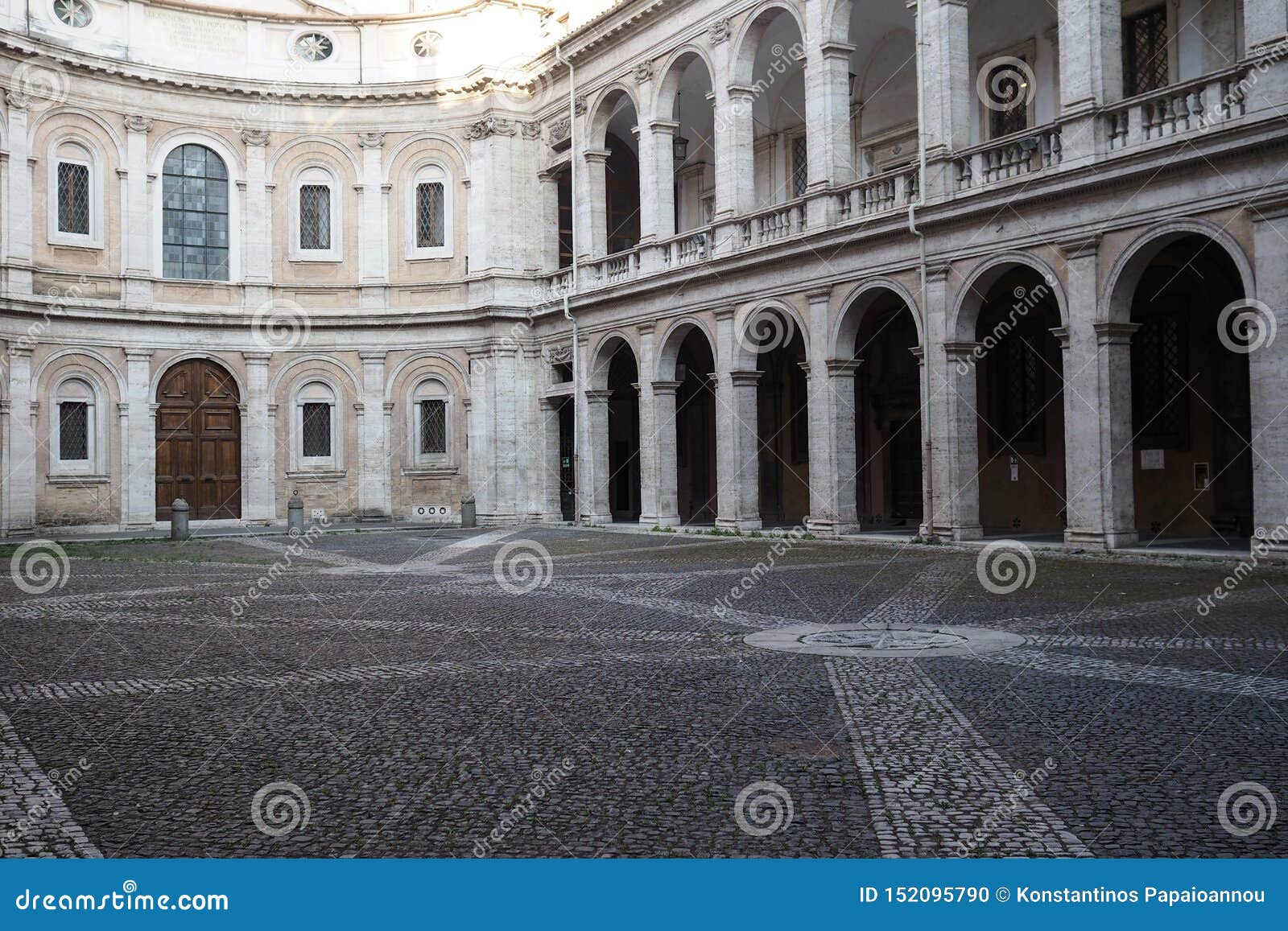 courtyard of giacomo della porta in rome, italy