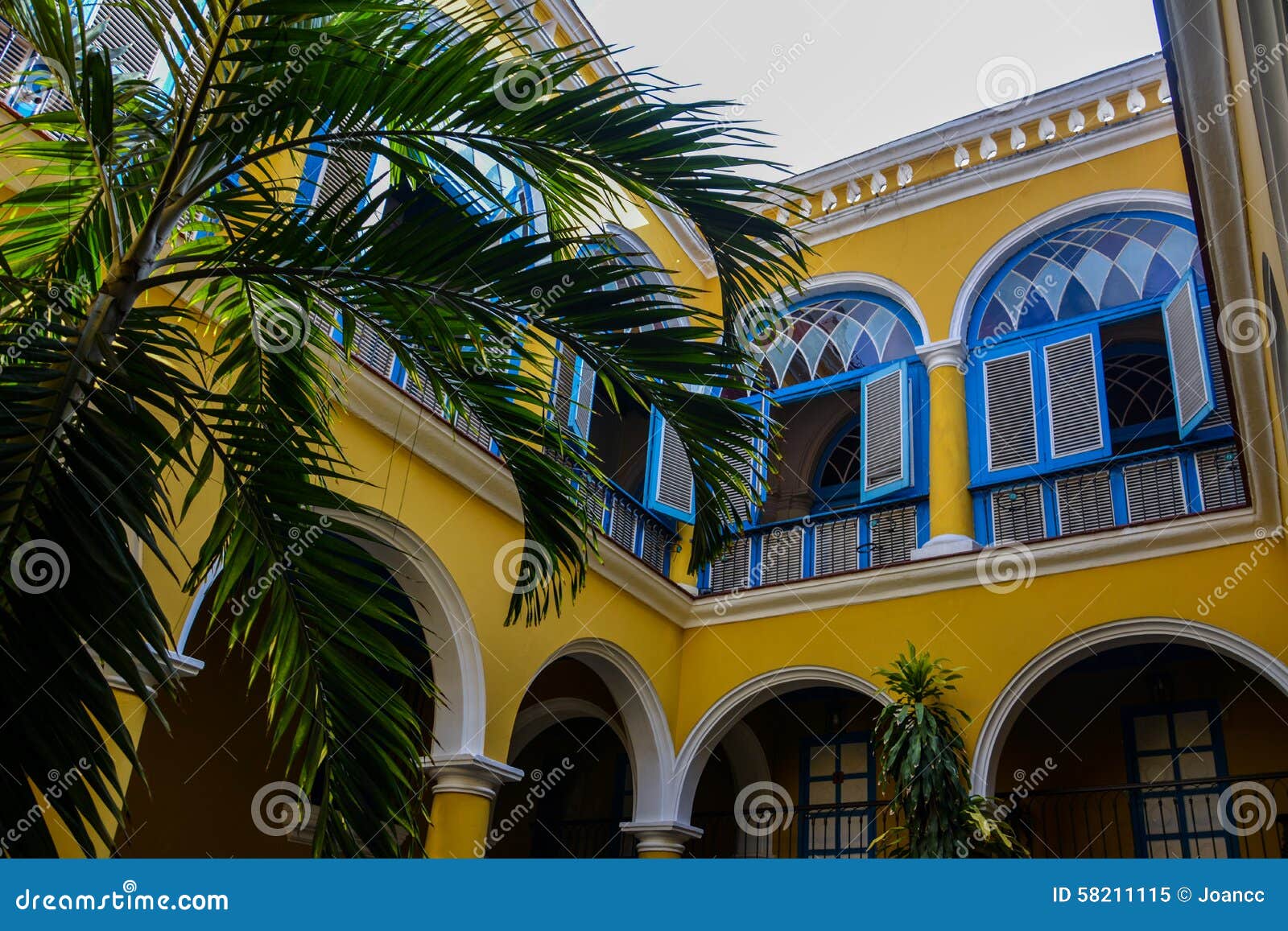 Courtyard in old havana stock image. Image of havana 58211115