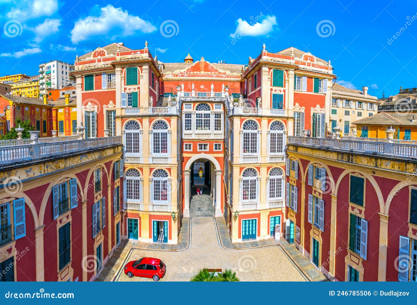 courtyard of palazzo reale in genoa, italy...image