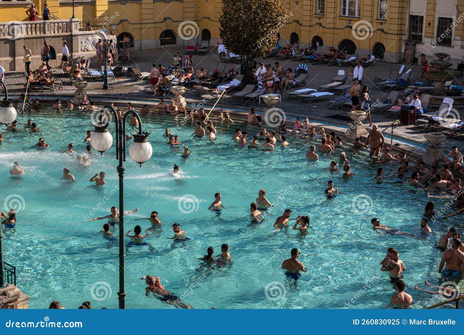 Courtyard of Szechenyi Baths, a Hungarian Thermal Bath Complex