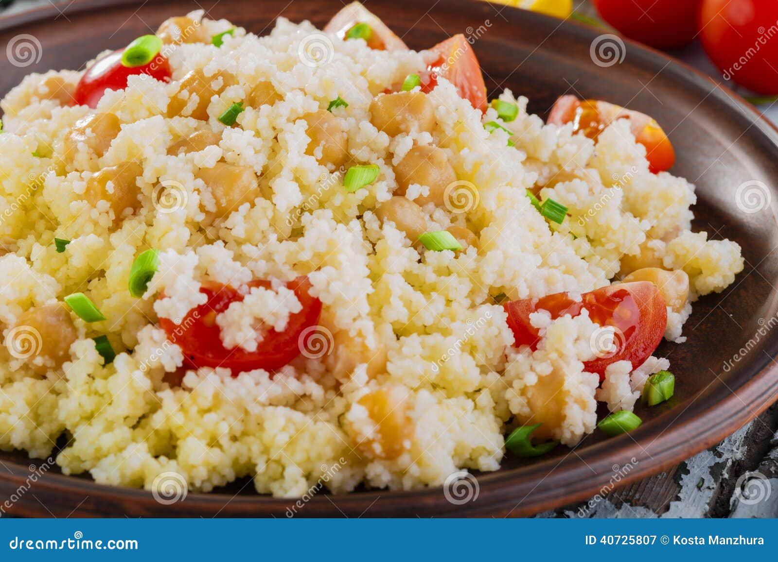 Couscous with chickpeas stock image. Image of chickpea 40725807