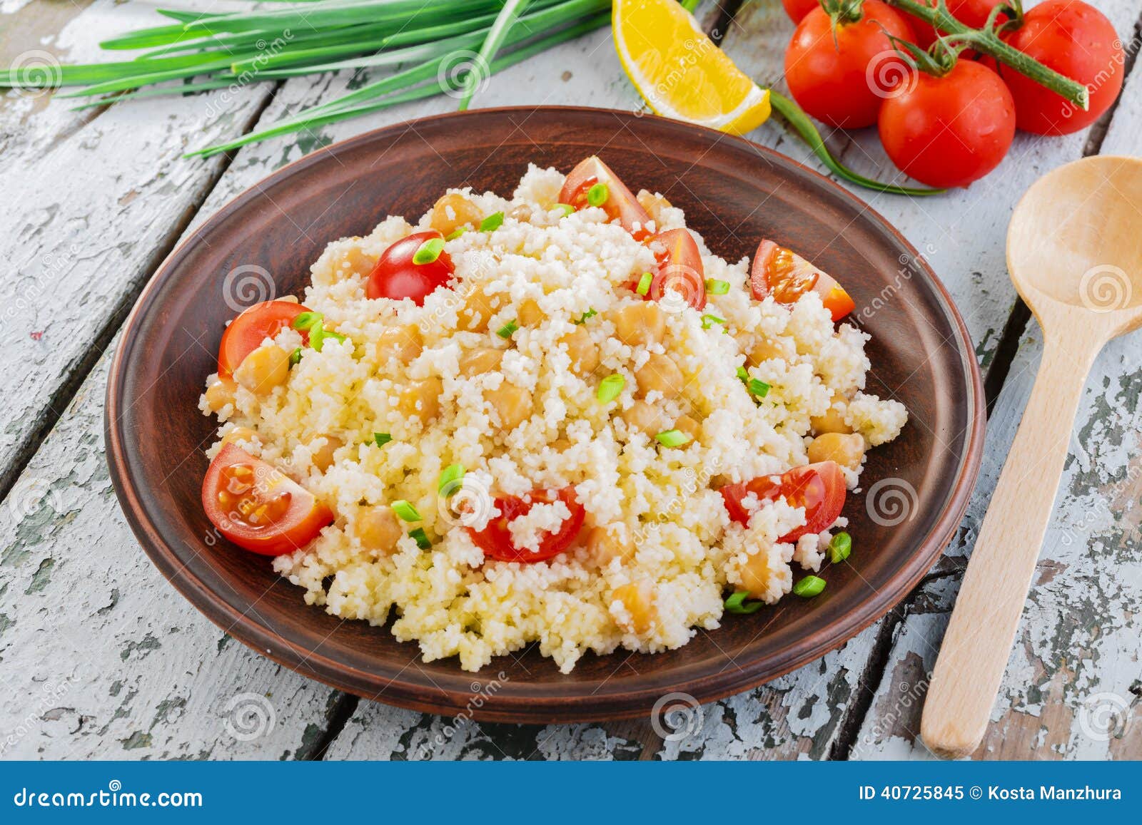 Couscous with chickpeas stock image. Image of organic 40725845