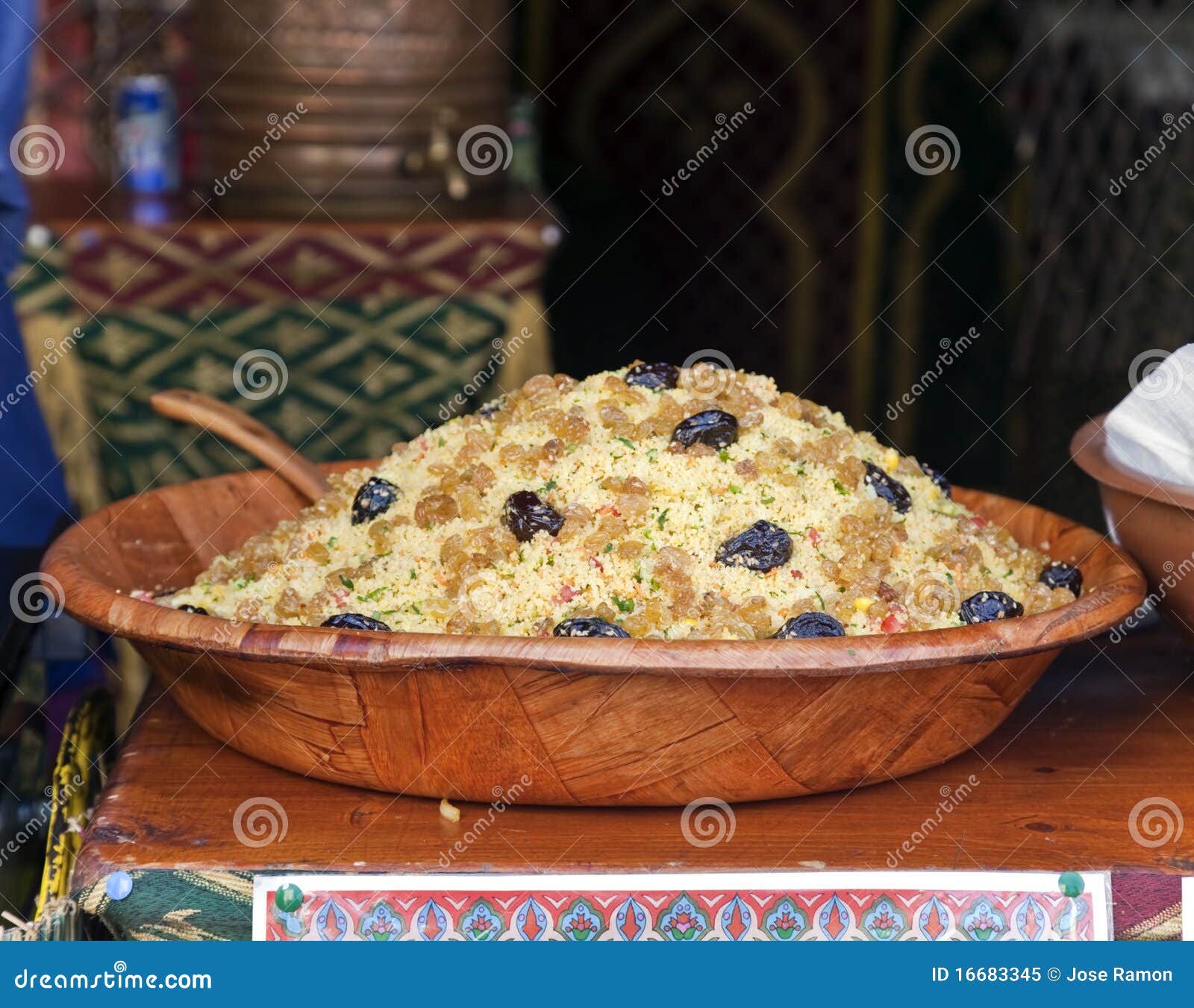 Couscous Dish in the Restaurant Stock Image Image of table, yellow