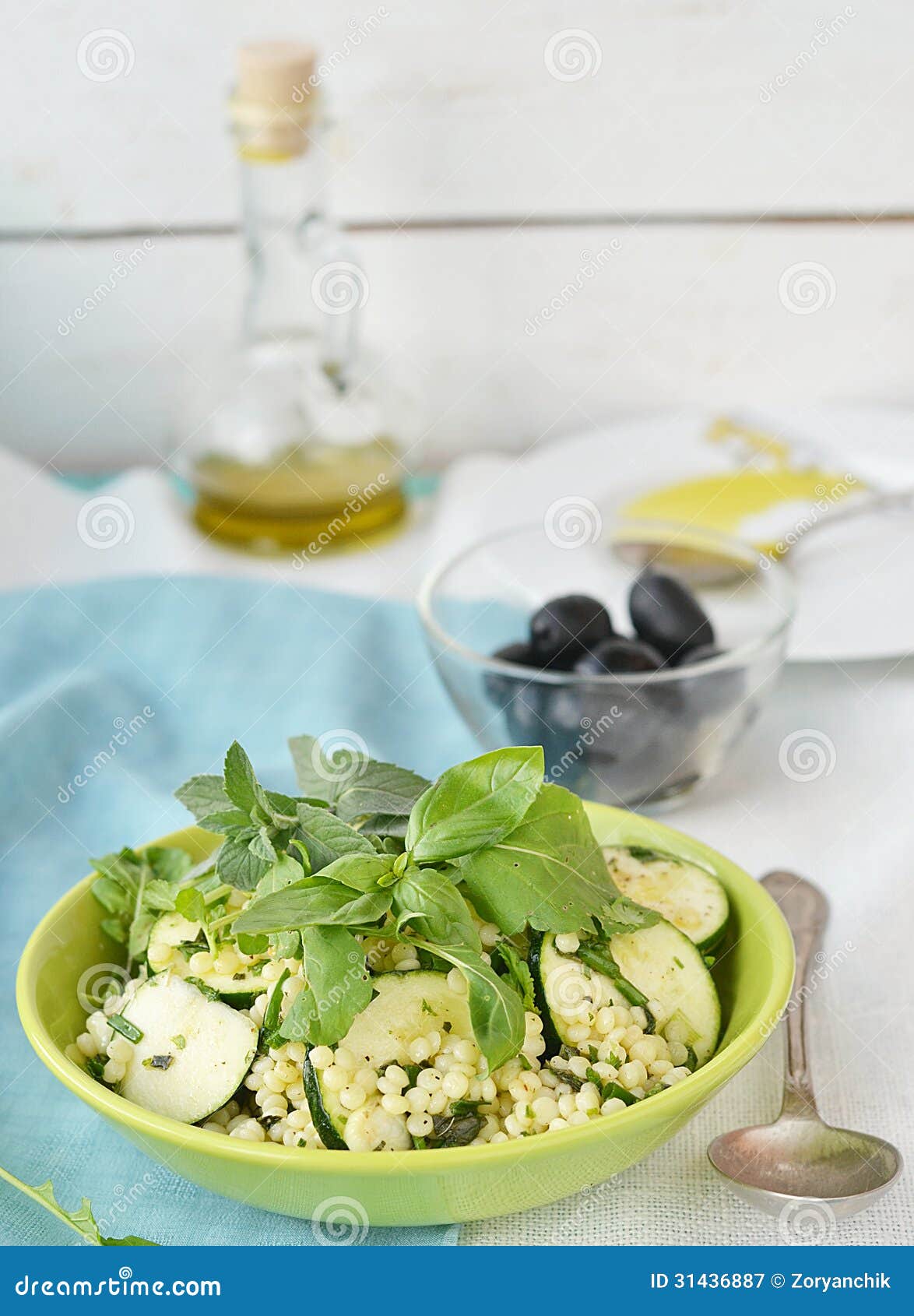 Couscous and Zucchini Salad. Stock Image Image of living, drink 31436887
