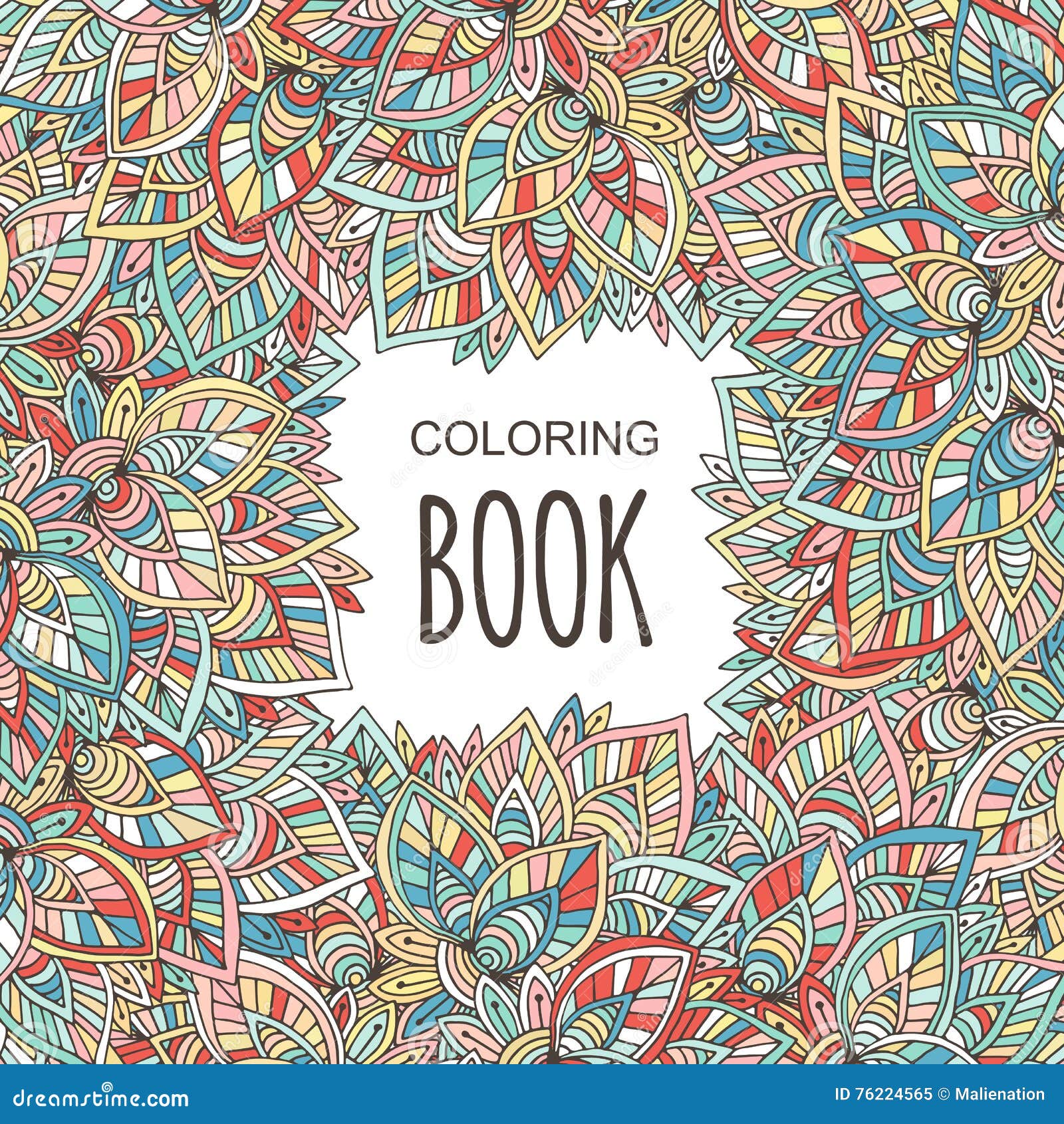 Couverture de livre de coloriage adulte Ornement coloré d automne Fond tiré par la main de page de coloration de vecteur