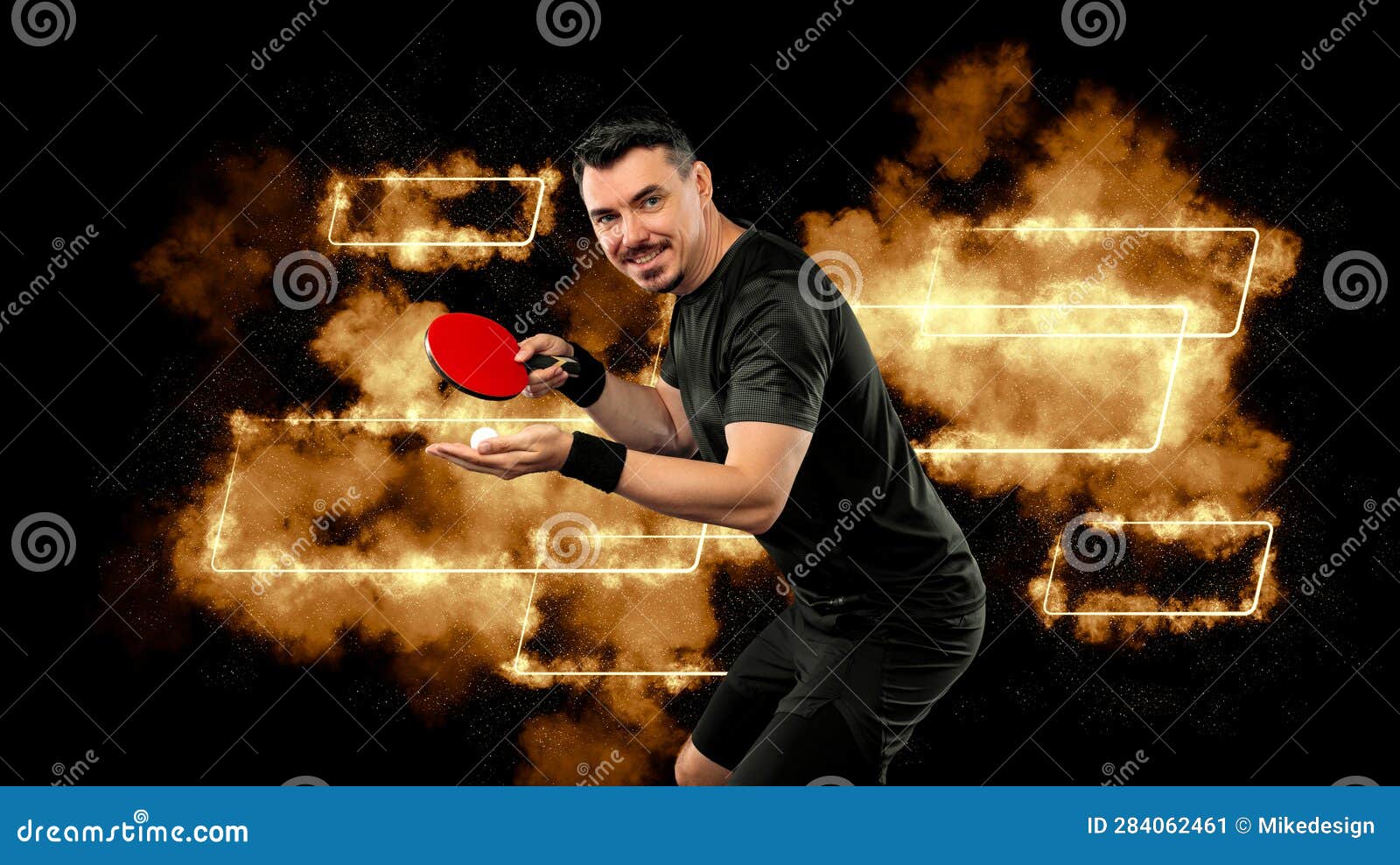 Couverture De Table De Ping-pong. Ping Pong. Télécharger Une Photo D'un  Joueur De Ping-pong Pour Une Conception D'emballage De Raq Illustration  Stock - Illustration du fond, raquette: 284062461