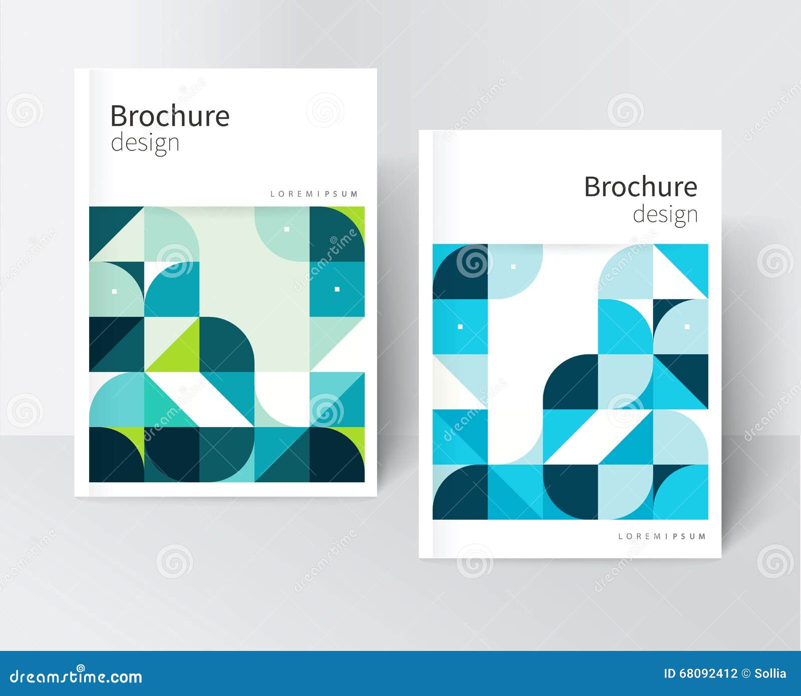 cover for catalog, report, brochure, poster. blue and green abstract geometric s.