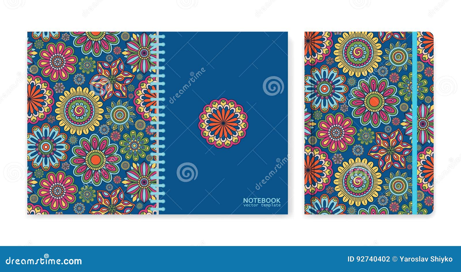 Beautiful notebook cover design template Vector Image